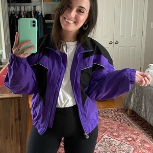 Vintage 80s electric purple windbreaker jacket